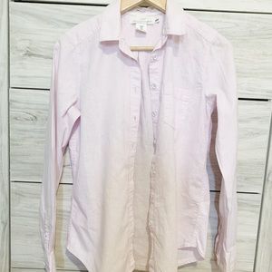 H&M linen blend long sleeve shirt size 4